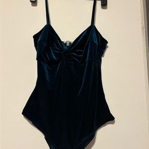 Charlotte Russe Teal Velvet Bodysuit